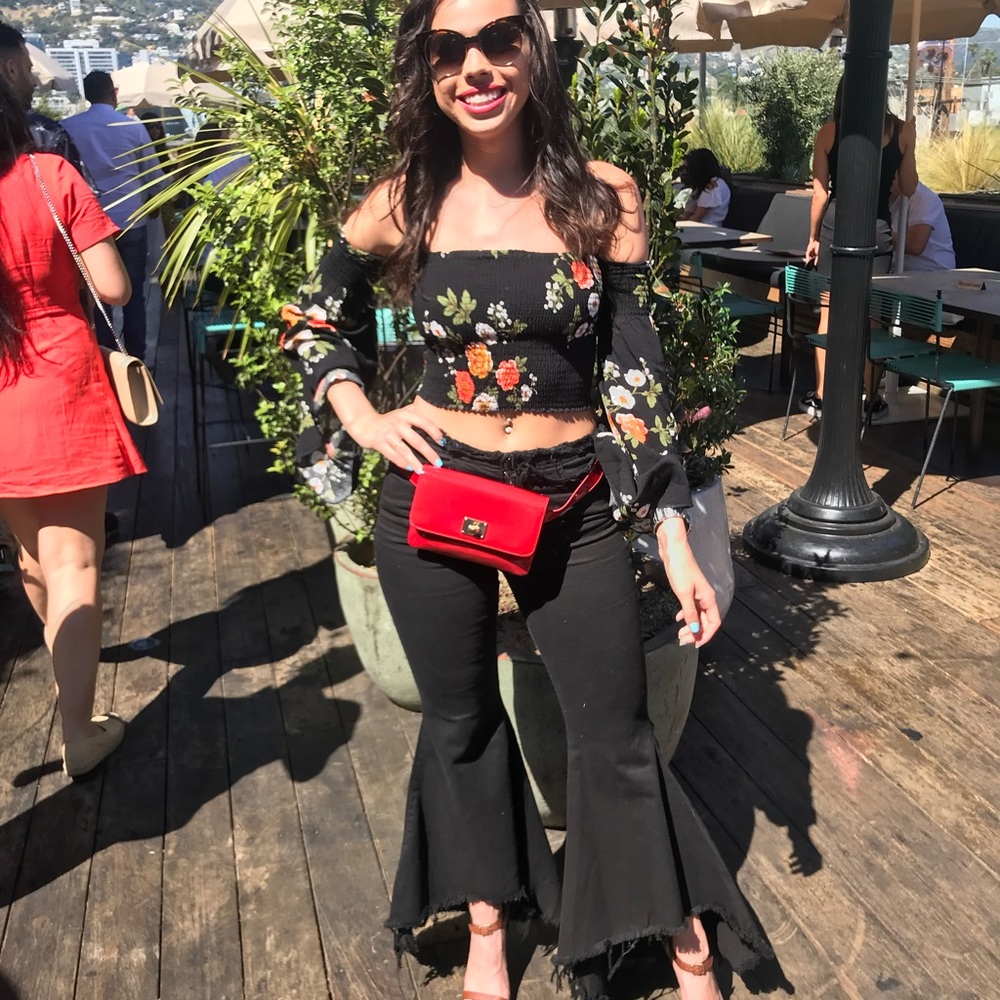 Black bell bottom jeans